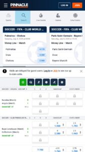 Pinnacle Main Page Betting