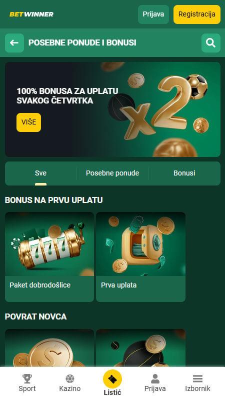 Ostala ponuda bonusa i promocija u Betwinner Bosna