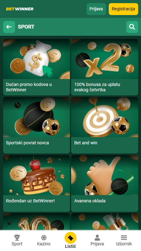 Ostala ponuda bonusa i promocija u Betwinner Crna Gora