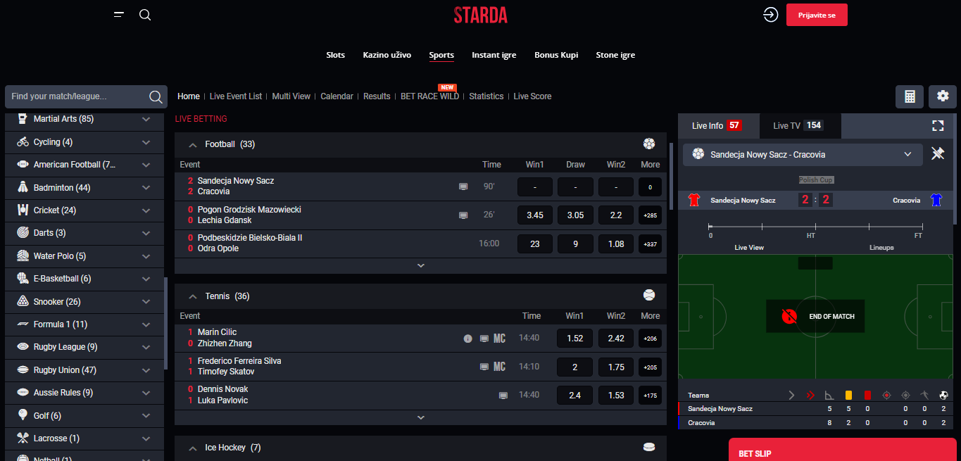 Starda Sport Betting, kladionice.tv