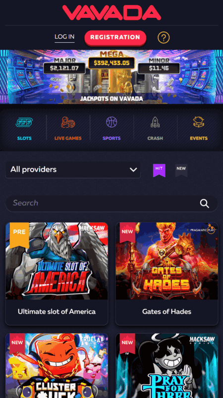 Početna stranica kladionice na vavada