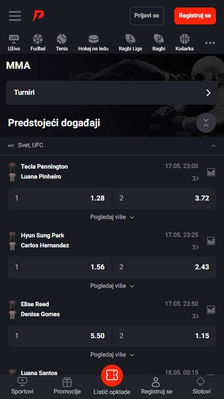 Primobet UFC klađenje