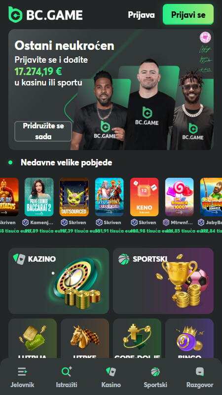 Bc.Game casino main page