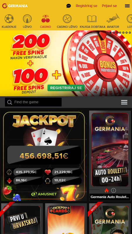 Germania casino main page