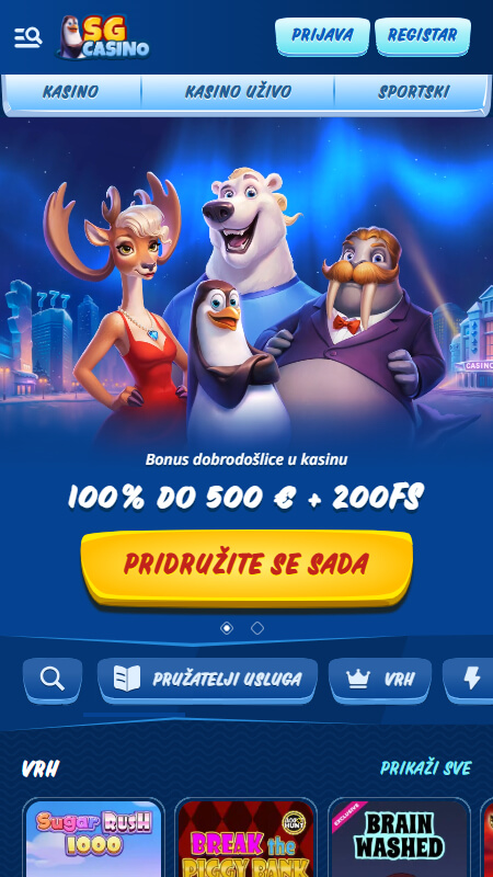 SG Casino home page