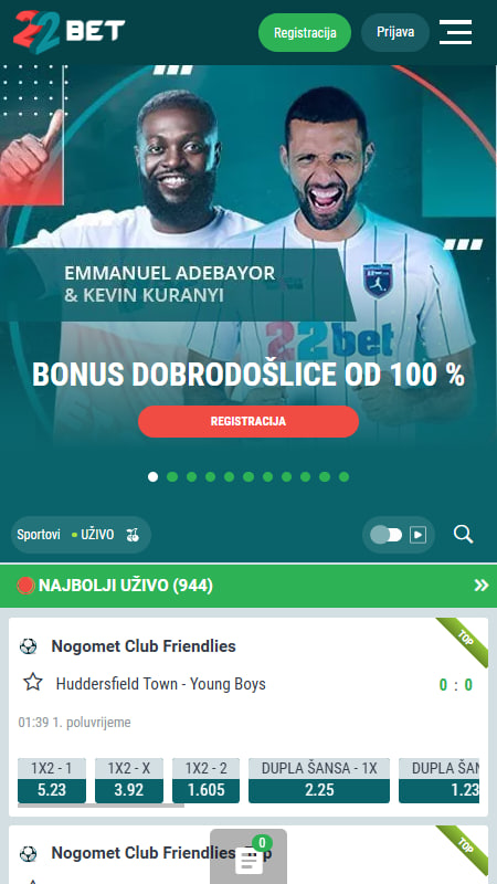 22Bet u Crnoj Gori