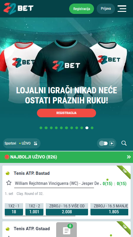 22Bet online kladionica