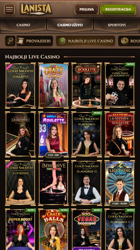 Kazino uživo Lanista u Srbiji