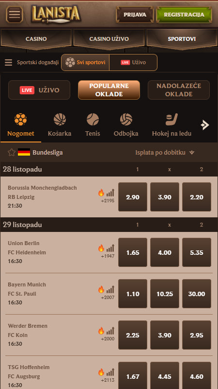 Lanista marketi i opcije za klađenje