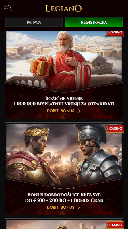 Legiano kazina bonusi i promocije
