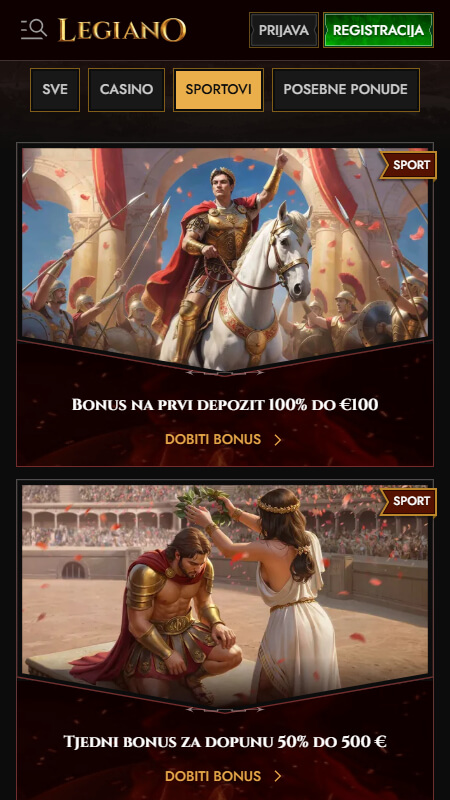 Legiano Kladionice Bonusi i promocije