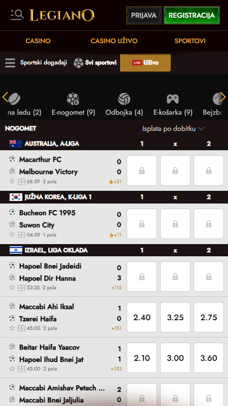 Legiano klađenje uživo