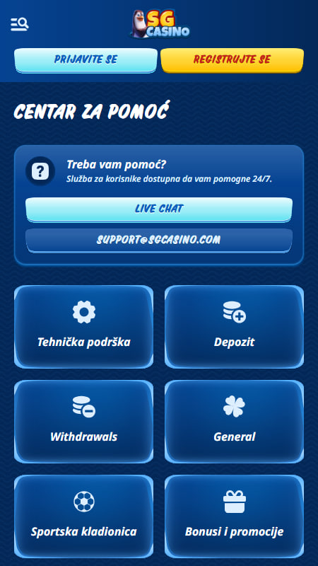 Korisnička podrška SG Casino 