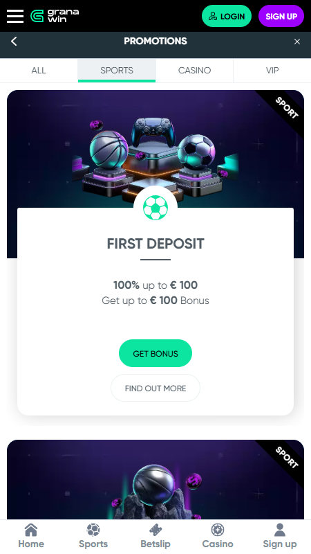 Granawin bookmaker bonuses