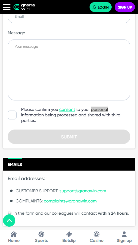 Granawin support page