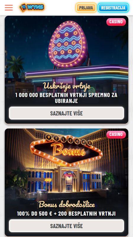 Promotivne ponude Wyns kasina