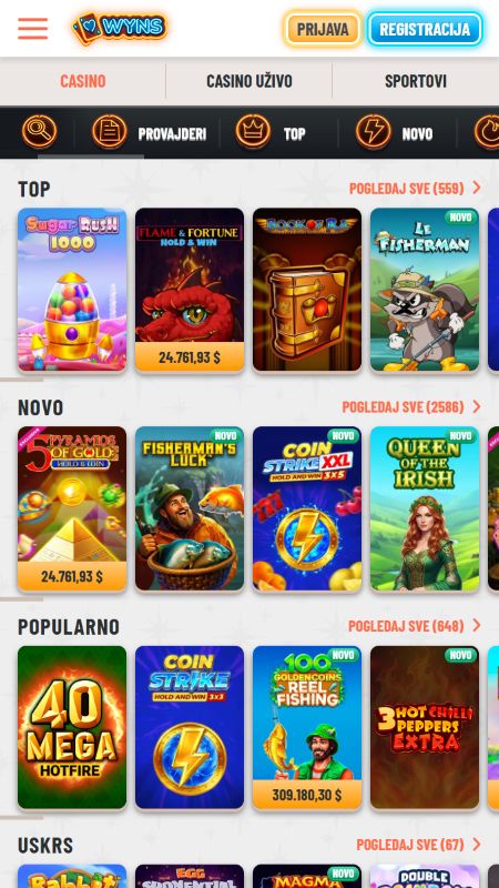 Softveri i asortiman igara u Wyns Casinu