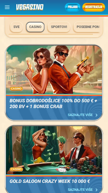 Vegasino casino bonusi i promocije