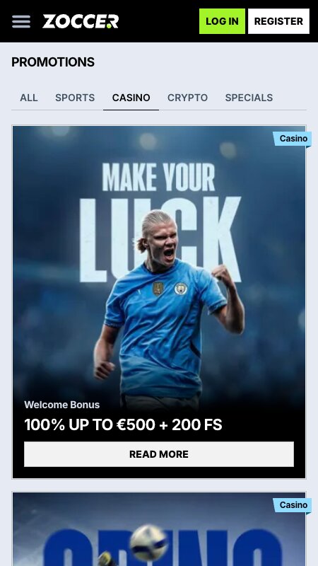 Zoccer Casino Bonusi i promocije