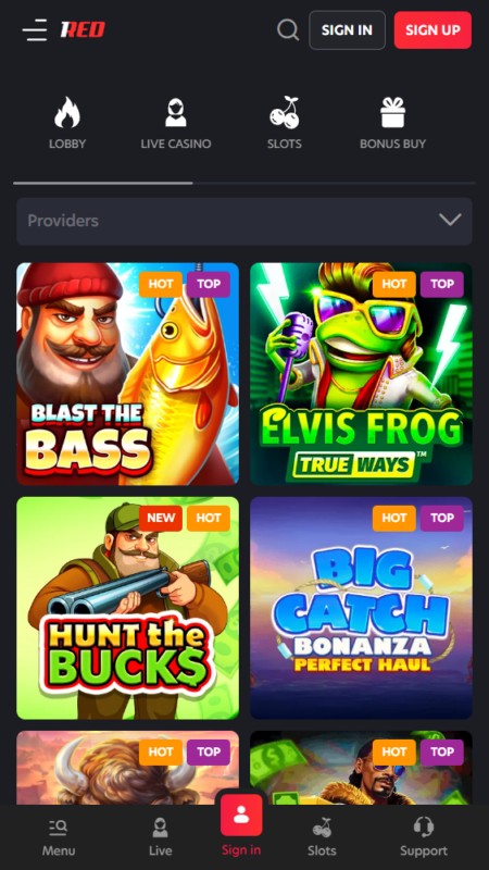 1Red casino section
