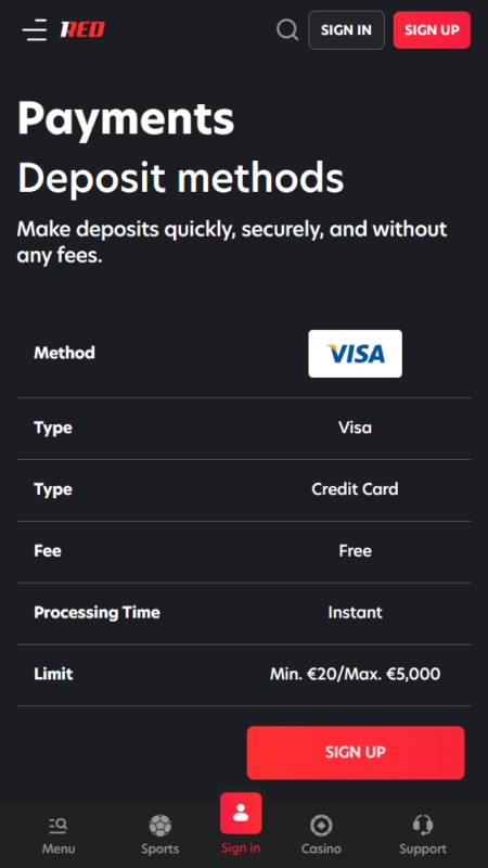 1Red deposit methods