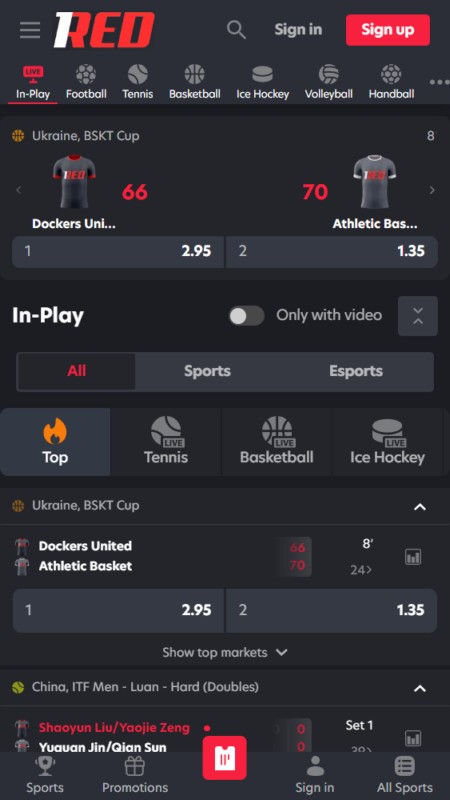 1Red live betting