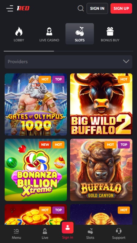 1Red slot games