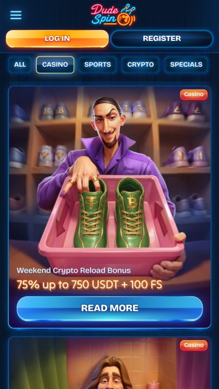 Dudespin casino bonuses