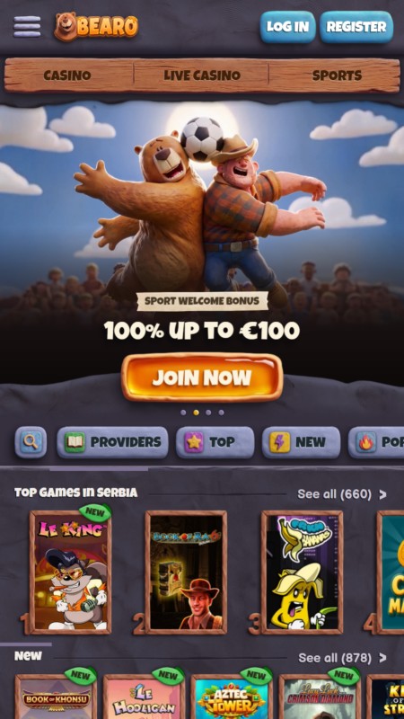 Bearo homepage
