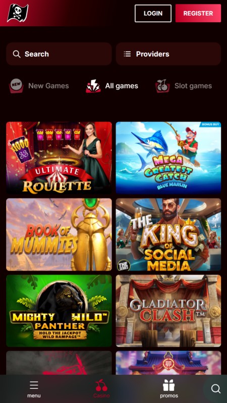 Piratepots casino section