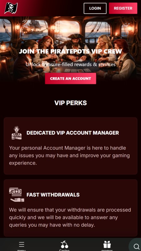 Piratepots VIP program