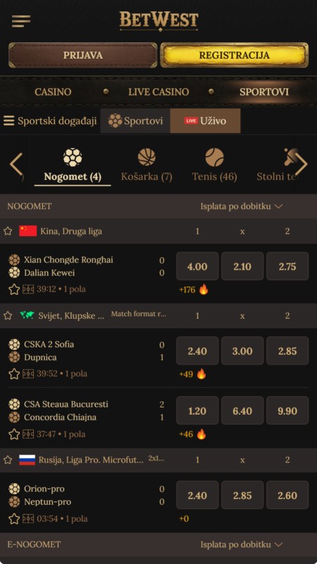 Betwest live betting