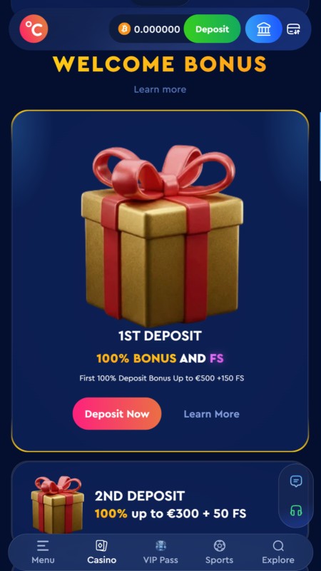 Celsius bookmaker welcome bonus
