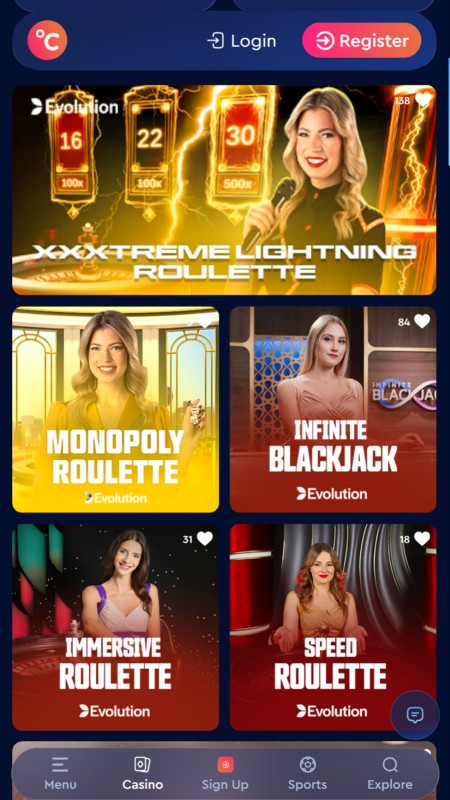 Celsius live casino