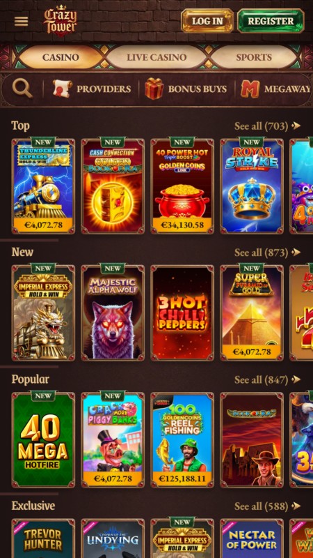 Crazy Town Casino Games