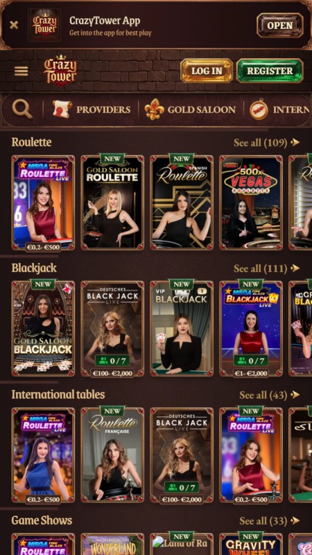 Crazy Town live casino
