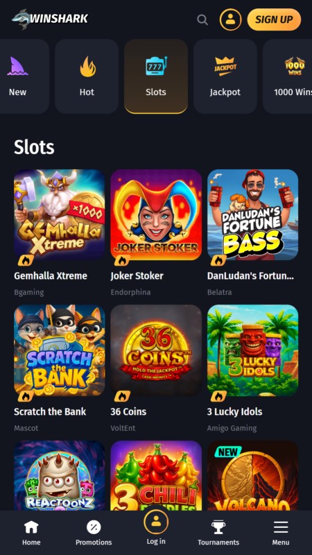 Winshark slots